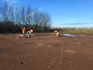 Accompagnement en perfectionnement implantation, traçage et mathématiques chantier pour un groupe GEIQ PRO TP chez ELFE Formation BTP